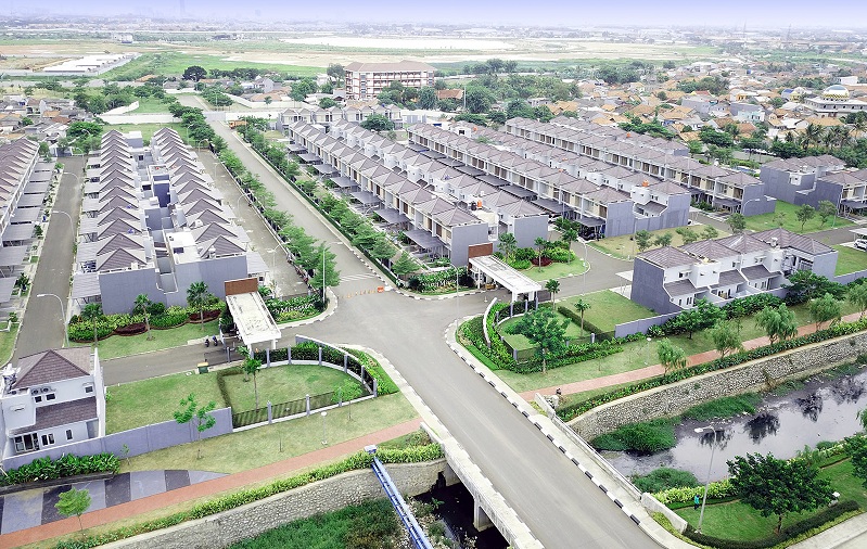 Salah satu sudut kawasan pengembangan residensial di jakarta Garden City, Jakarta Timur.