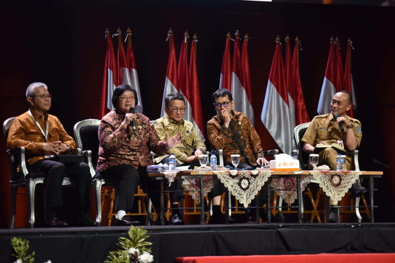 Diskusi panel bertema 'Transformasi Ekonomi II, dalam Rangkaian Rapat Koordinasi Nasional (Rakornas) Indonesia Maju di Bogor, Rabu (13/11).