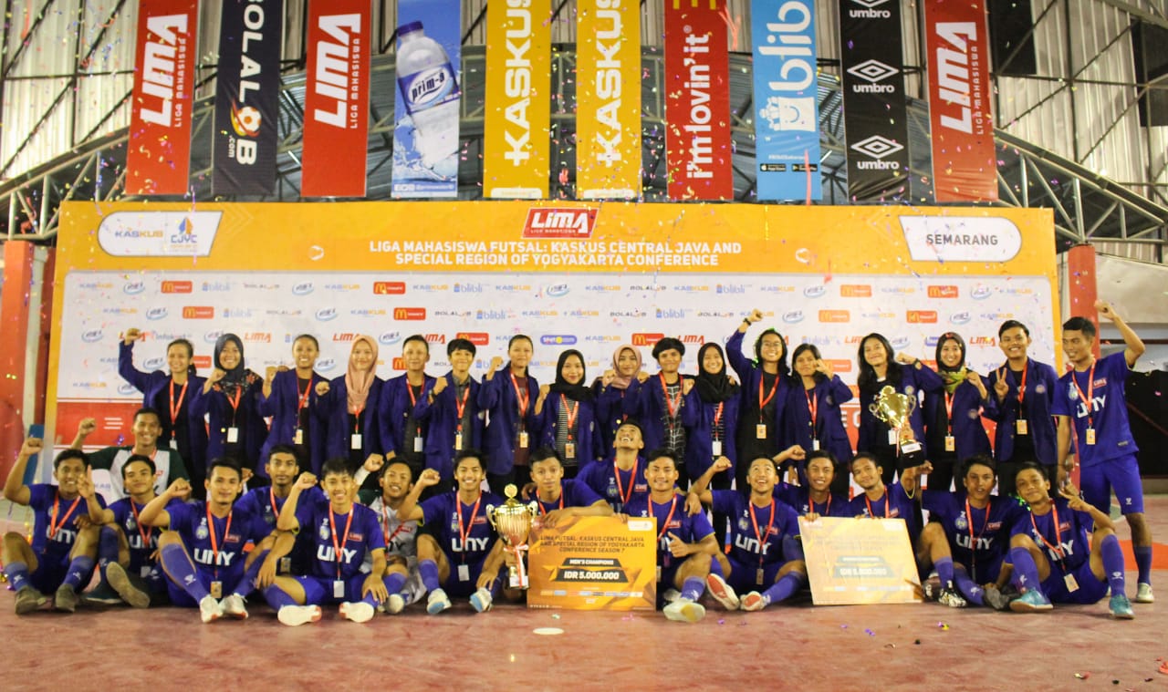 Tim futsal putra dan putri Universitas Negeri Yogyakarta  menjadi juara LIMA Futsal CJYC  Conference Season 7. 