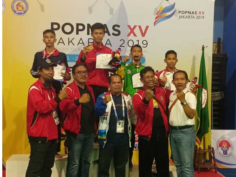 Tiga atlet silat dari Bali meraih medali emas untuk tiga kategori dalam POPNAS XV 2019. 