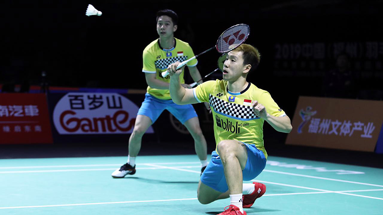 Ganda putra Kevin Sanjaya Sukamuljo/Marcus Fernaldi Gideon memastikan lolos ke final Fuzhou Tiongkok Terbuka 2019