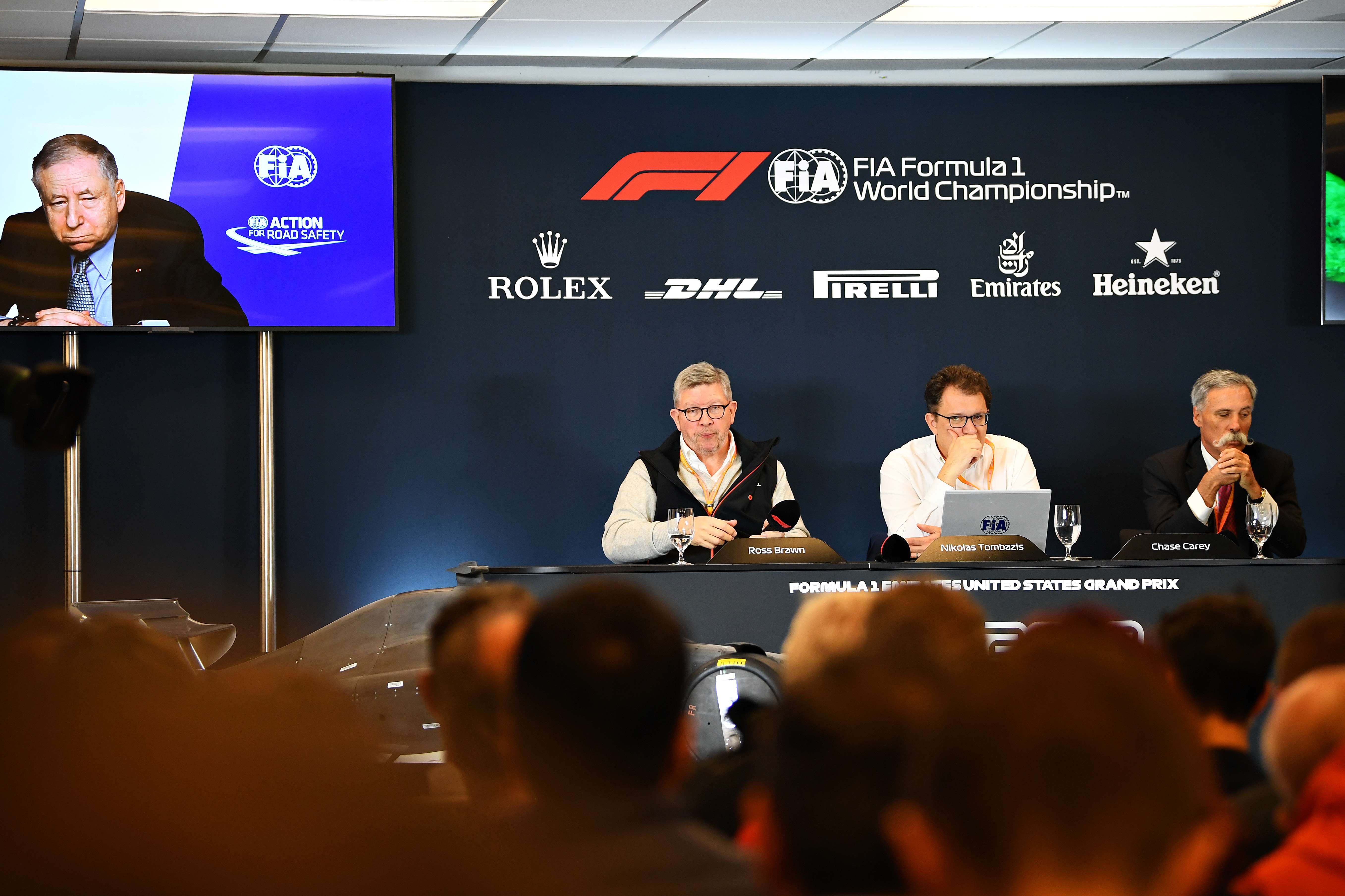 Konferensi pers Formula 1 Sirkuit Americas, Austin, Texas, AS, mengumumkan peraturan baru dan desain mobil yang akan dipakai pada 2021.