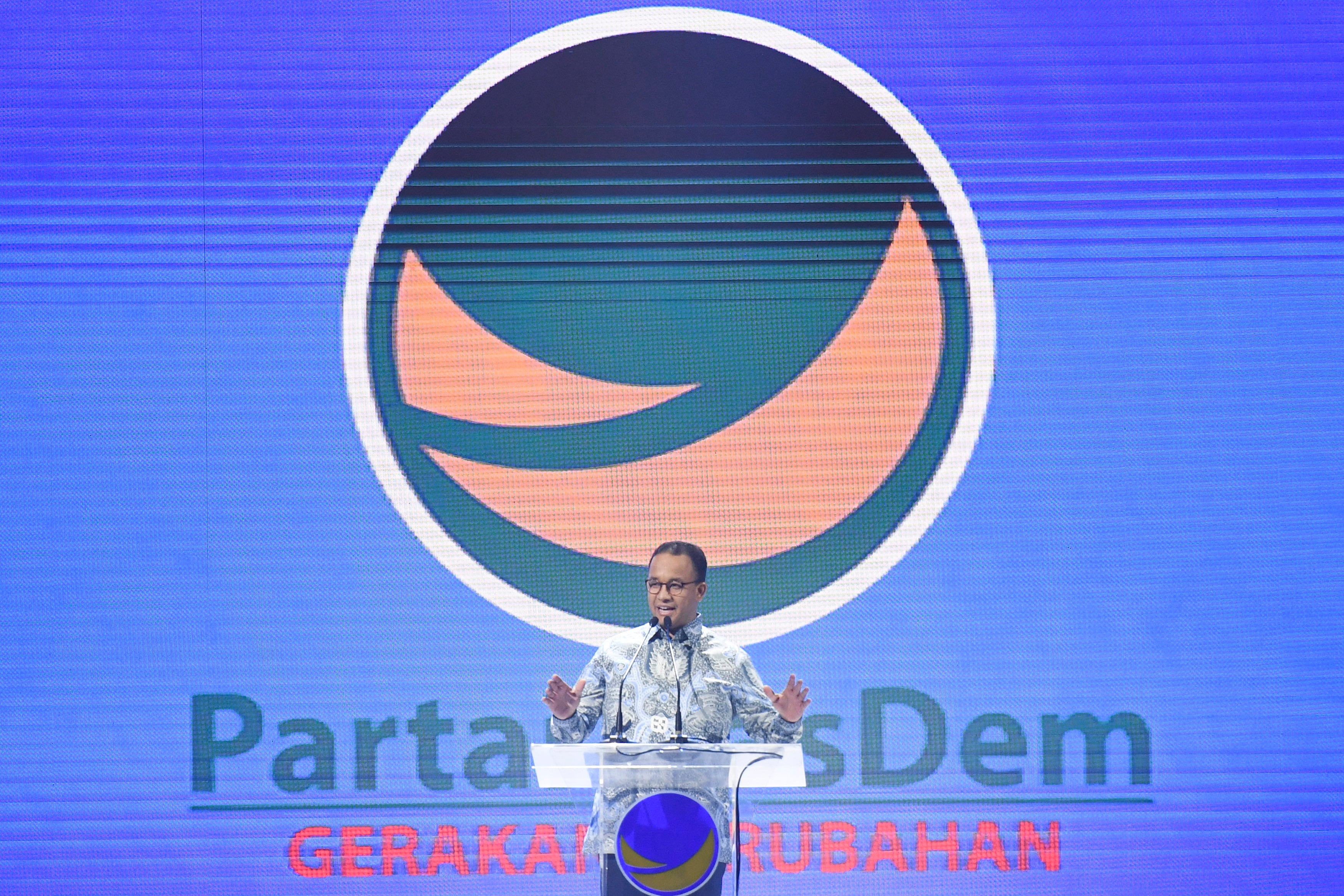 Gubernur DKI Jakarta Anies Baswedan berpidato di Kongres II Partai NasDem