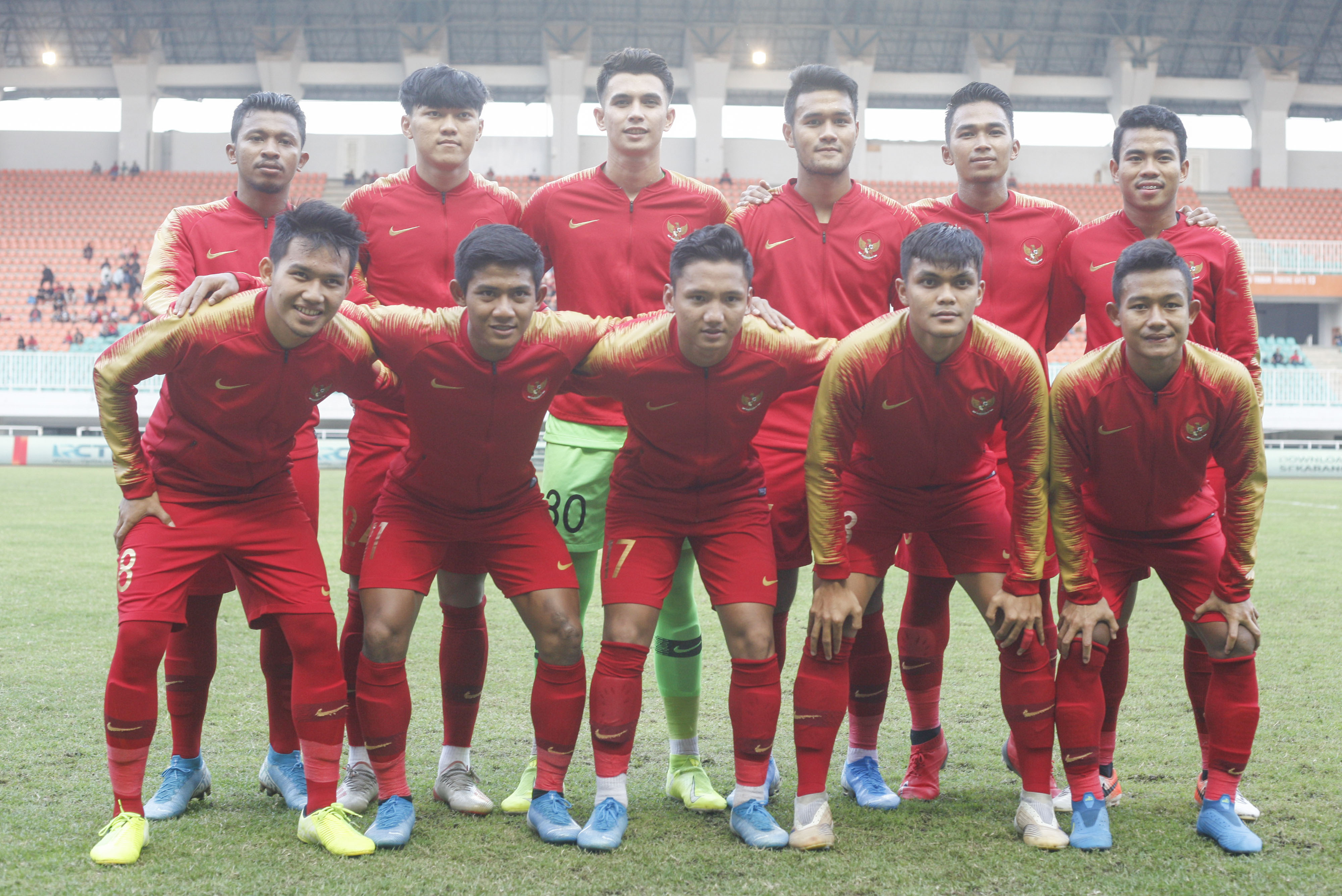 Skuat Timnas U-23 saat laga uji coba melawan Iran
