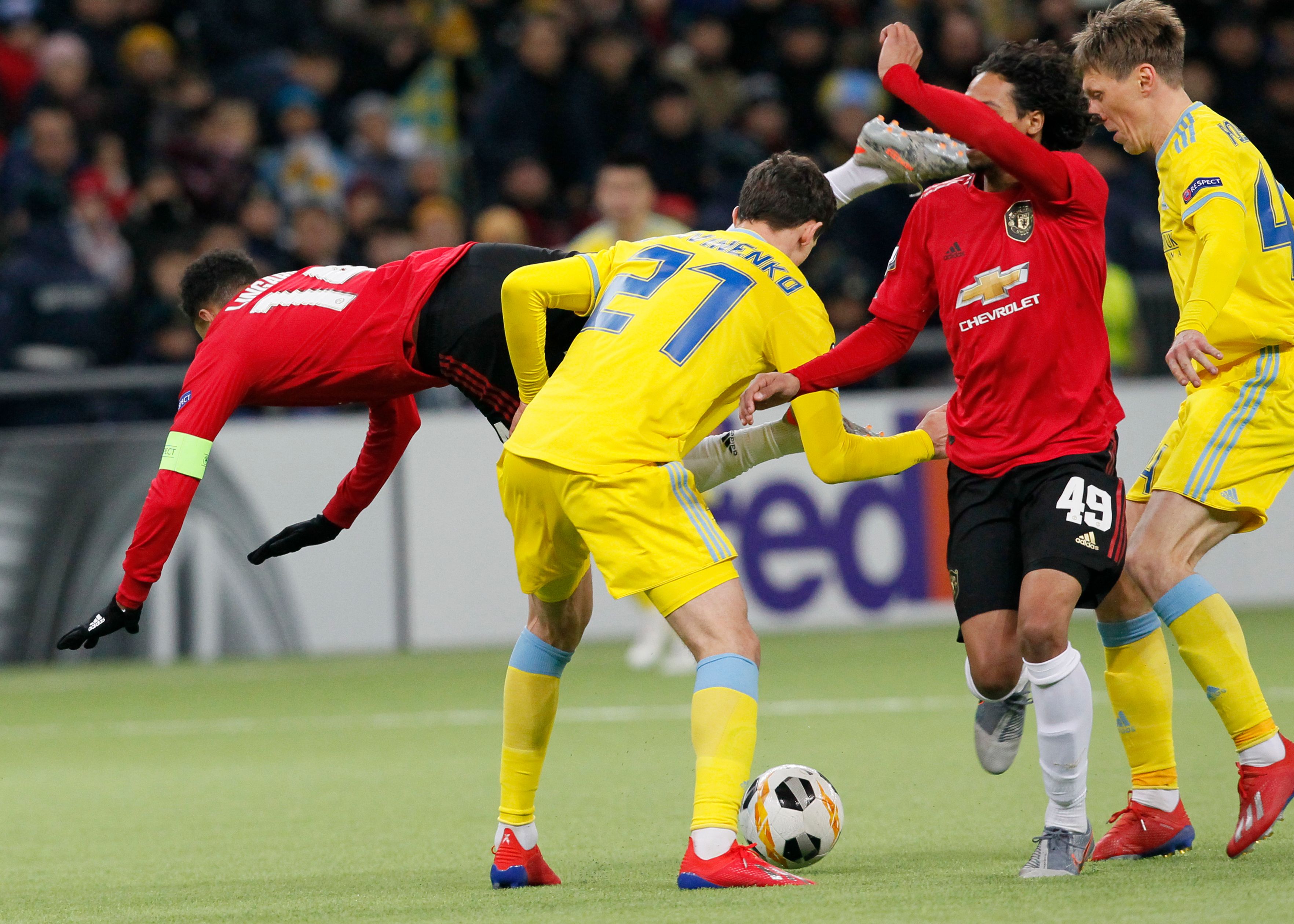 Laga Liga Europa antara Astana dan Manchester United
