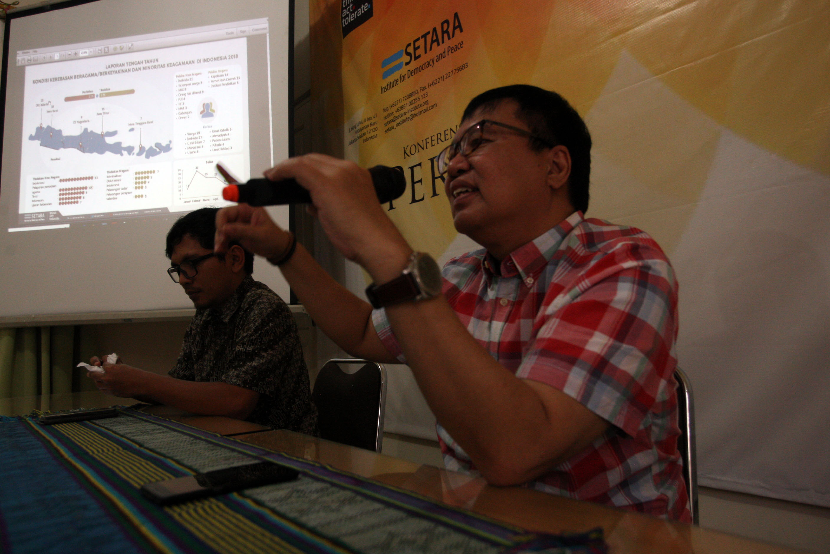 Wakil Ketua SETARA Institute, Bonar Tigor Naipospos (kanan