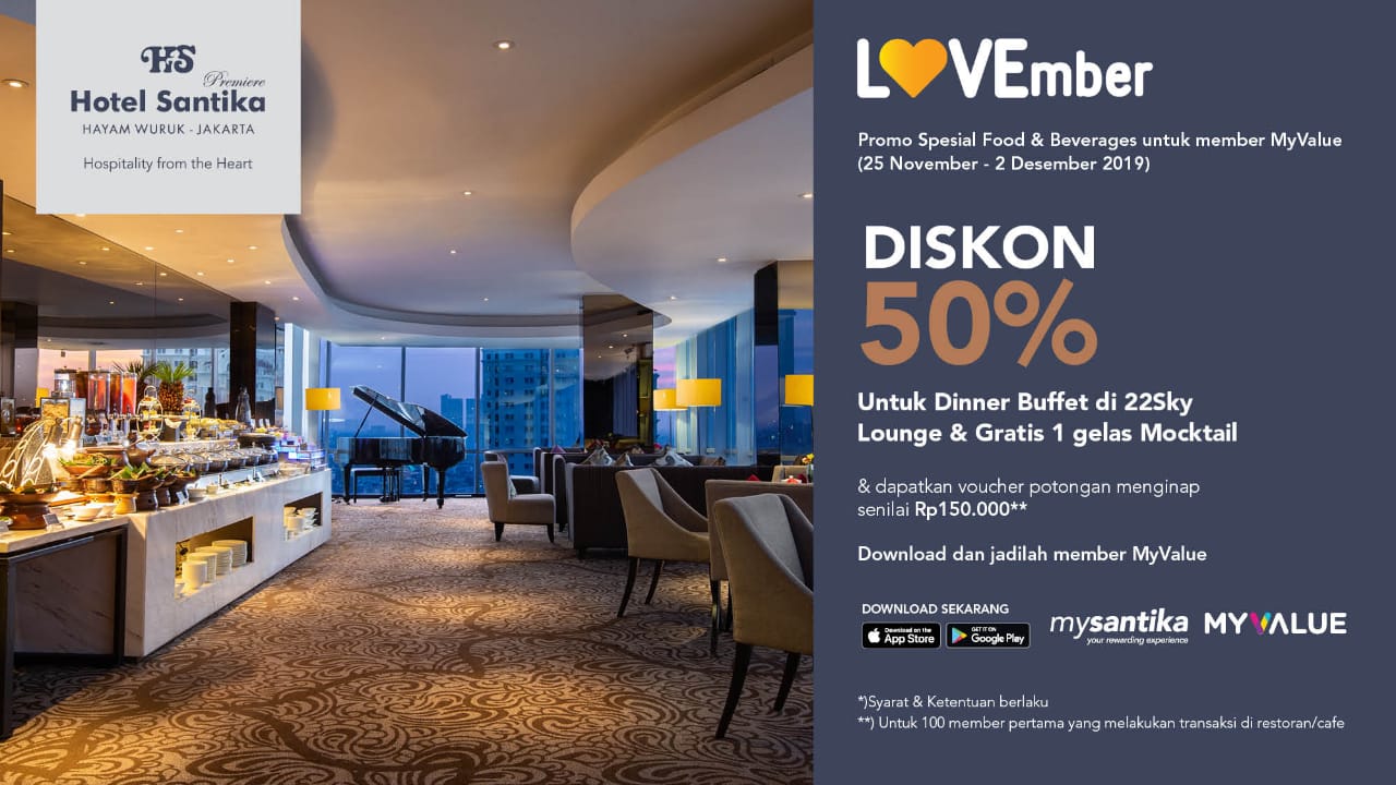 Promo spesial Lovember dari Santika Indonesia Hotels & Resorts selama November dan Desember.