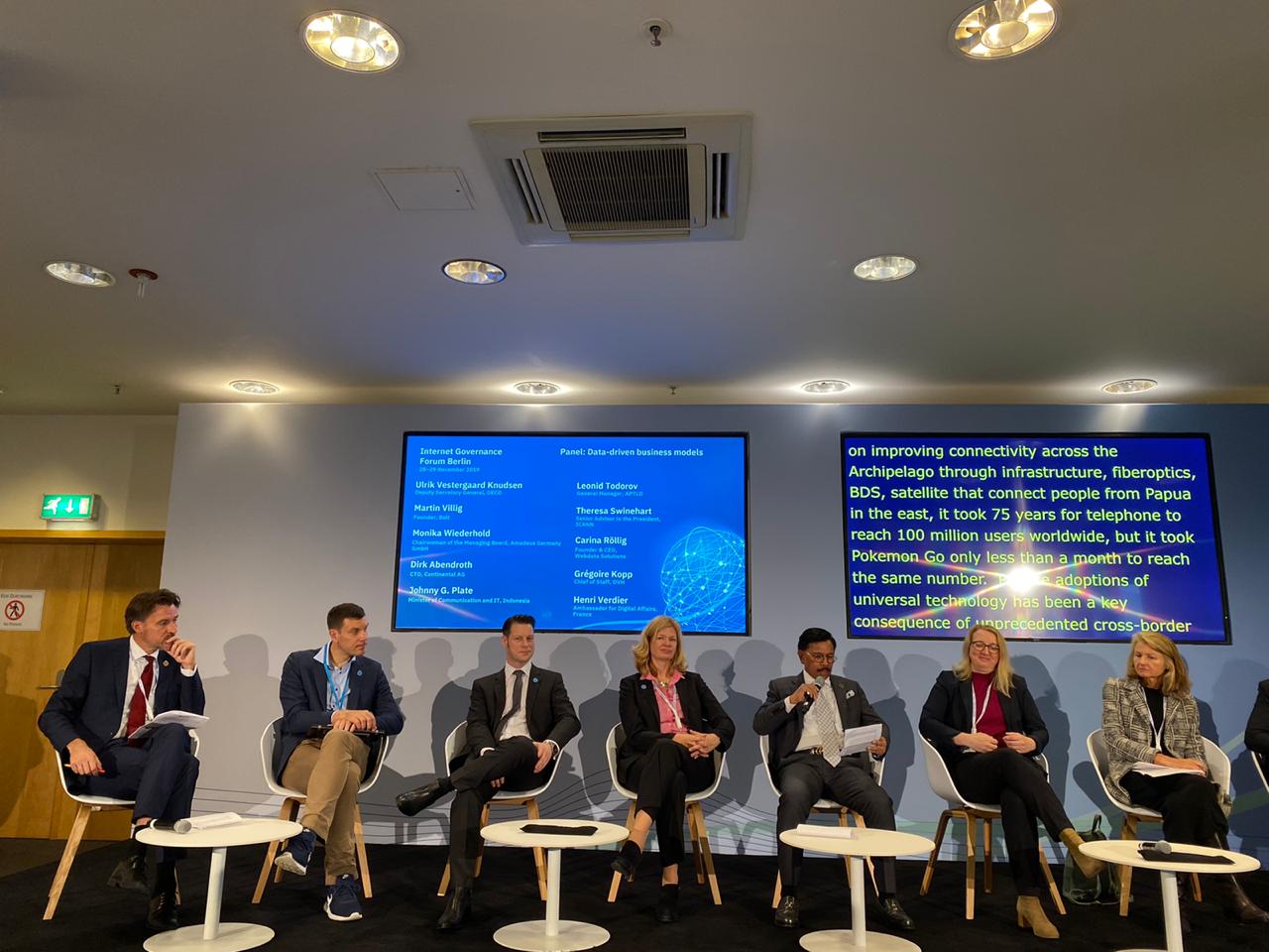 Menkominfo Johnny G Plate di ajang Internet Governance Forum di Berlin, Jerman