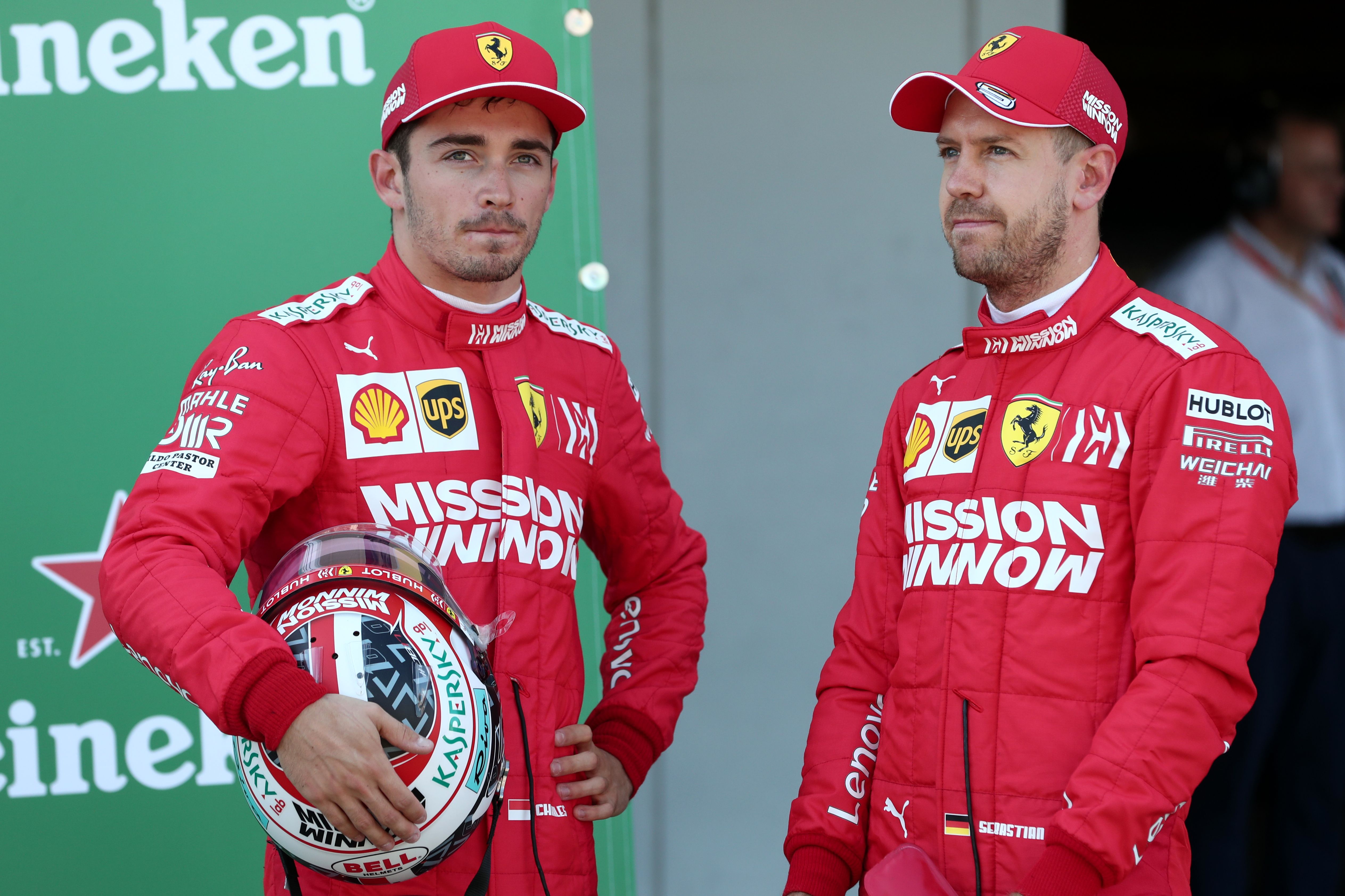 Duet pembalap Ferrari Charles Leclerc dan Sebastian Vettel