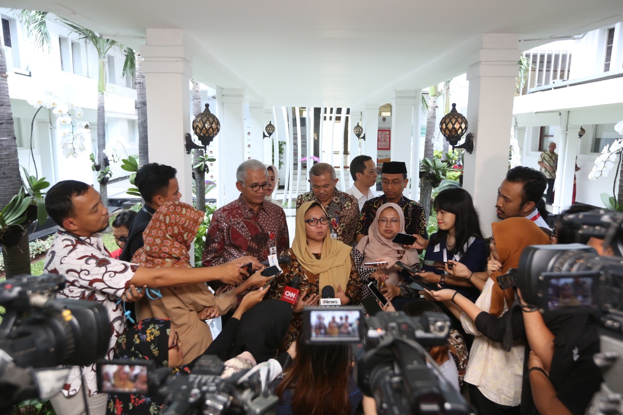 Aliissa Wahid usai bertemua Menko PMK membahas modul bimbingan pranikah