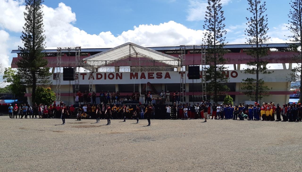 Jambore Pemuda Indonesia 2019 menampilkan lomba Poco-poco. 