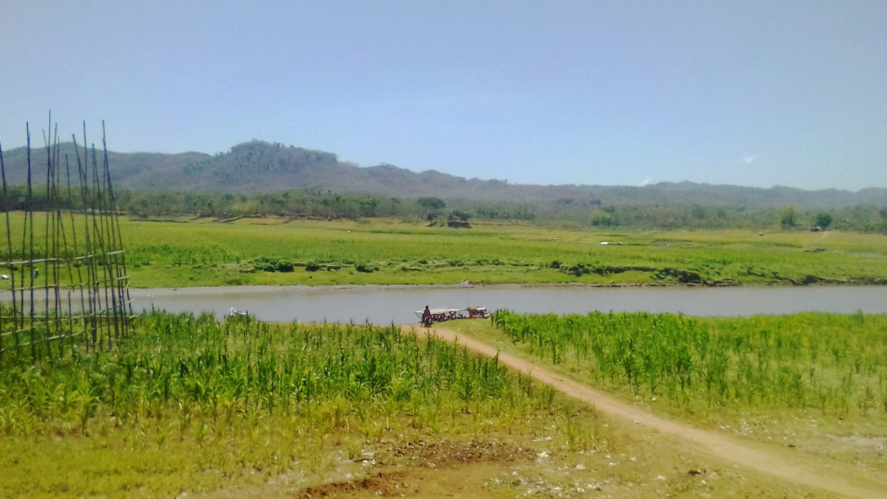 Tinggi muka air waduk Sutami di Kabupaten Malang, Jawa Timur, sedikit di atas pola akibat kemarau ekstrem. 