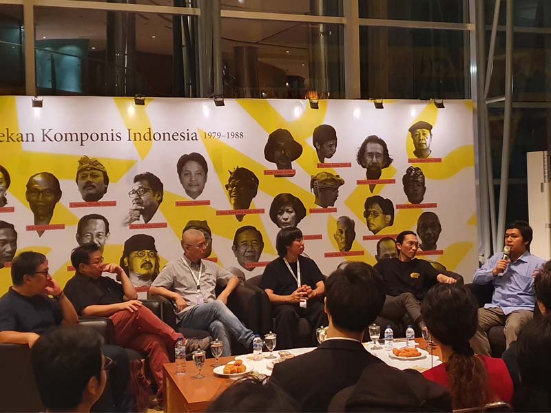 Konfrensi pers gelaran Pekan Komponis Indonesia 2019 di Jakarta, Minggu (3/11).