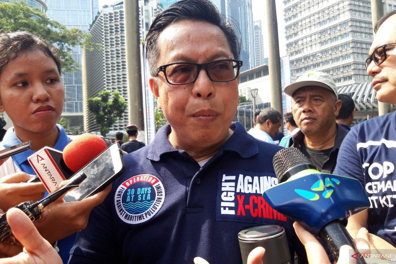 Direktur Jenderal penegakan hukum (Gakkum) KLHK RI Rasio Ridho Sani saat diwawancarai awak media massa di Jakarta, Minggu. 