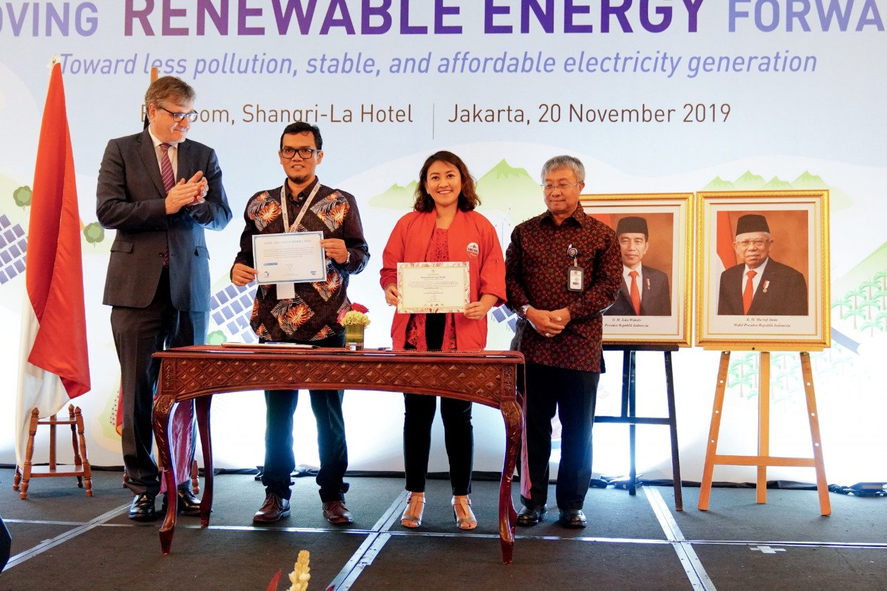Acara Renewable Energy Day Conference di Shangri-La Hotel, Jakarta, Rabu (20/10).