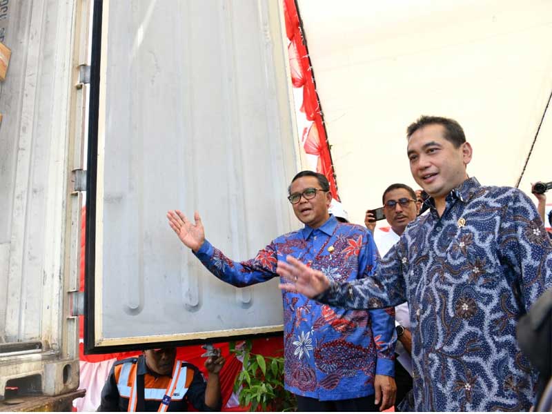 Menteri Perdagangan Agus Suparmanto bersama Gubernur Sulsel Nurdin Abdullah.