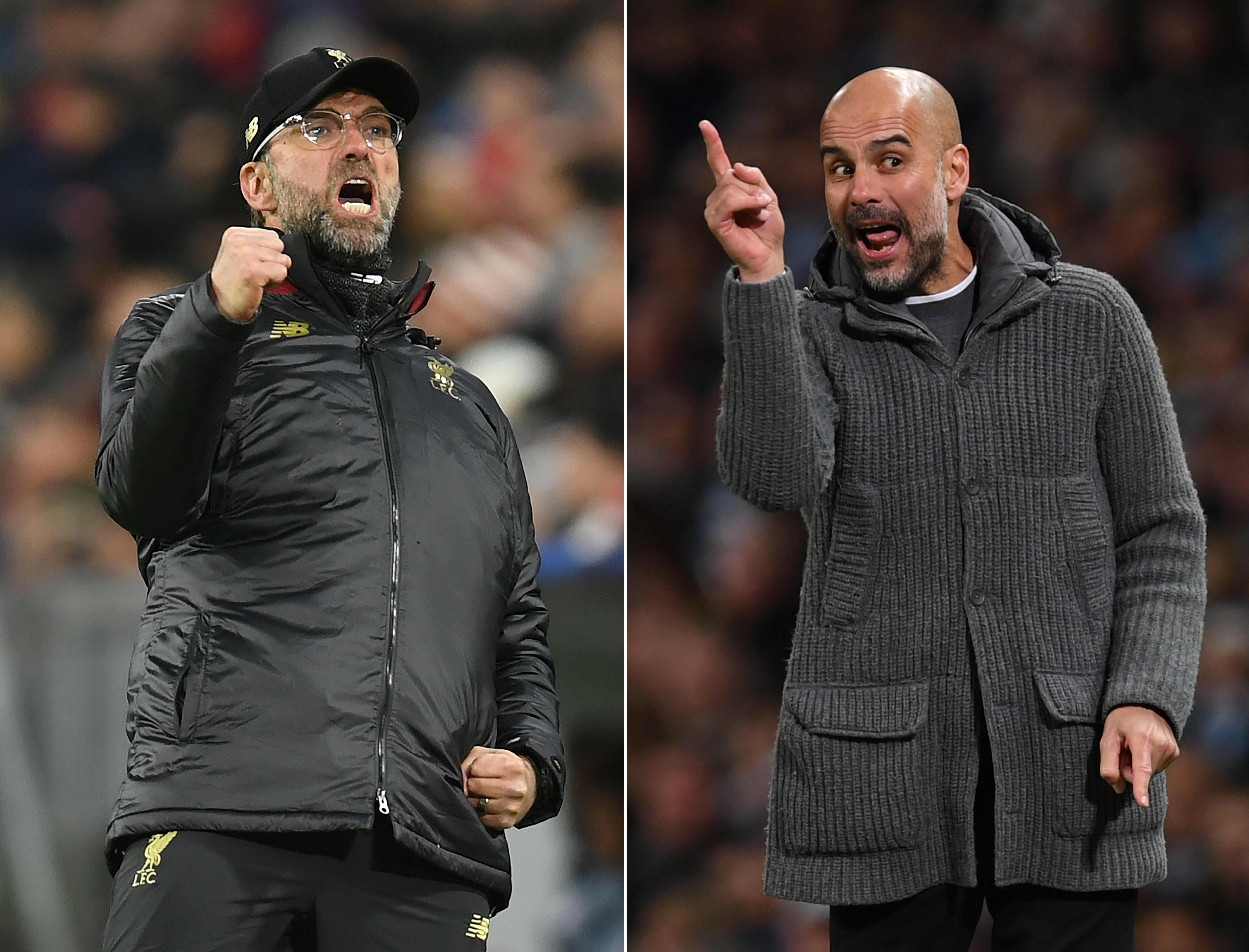 Juergen Klopp (kiri) dan Pep Guardiola