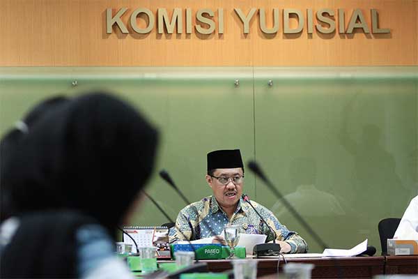 Ketua Bidang Rekrutmen Hakim Komisi Yudisial Aidul Fitriciada Azhari di Gedung KY, Jakarta, kemarin