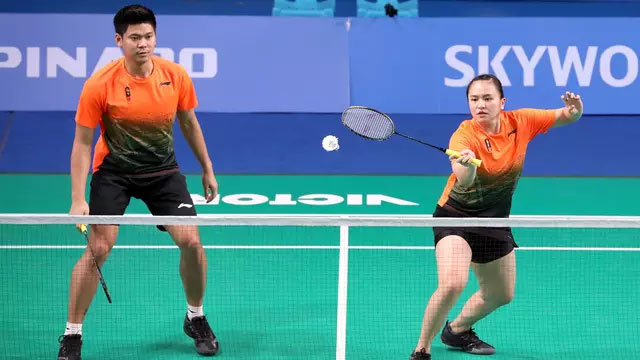 Ganda campuran Indonesia, Praveen Jordan / Melati Daeva Oktavianti di SEA Games 2019. 