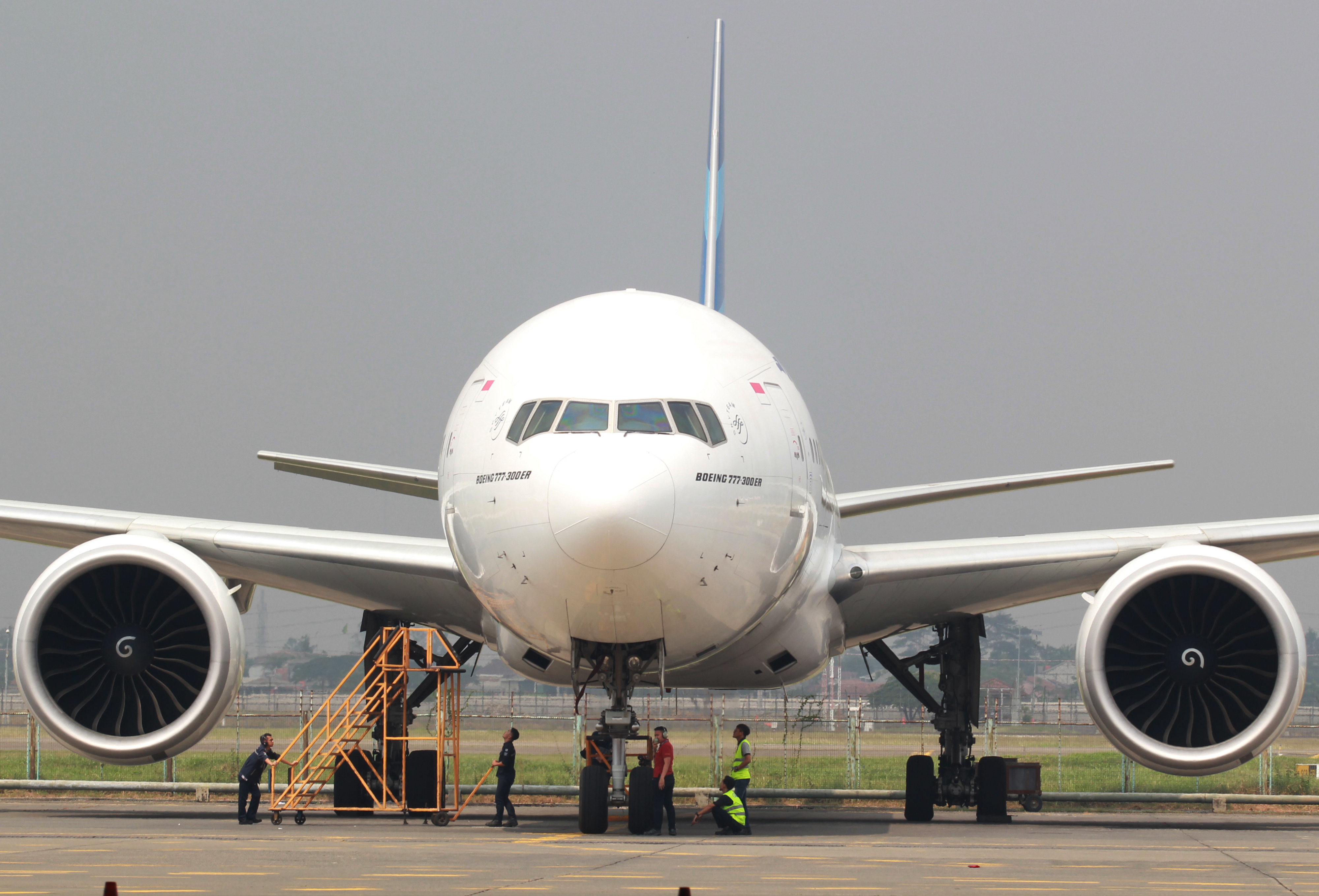 Pesawat Garuda Indonesia di hanggar GMF di Tangerang Banten, beberapa waktu lalu