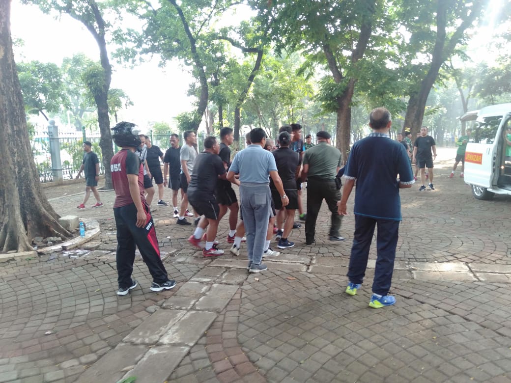 Kondisi pasca ledakan di Monas, Selasa (3/12/2019). Ledakan bersumber dari granat asap yang melukai dua anggota TNI 