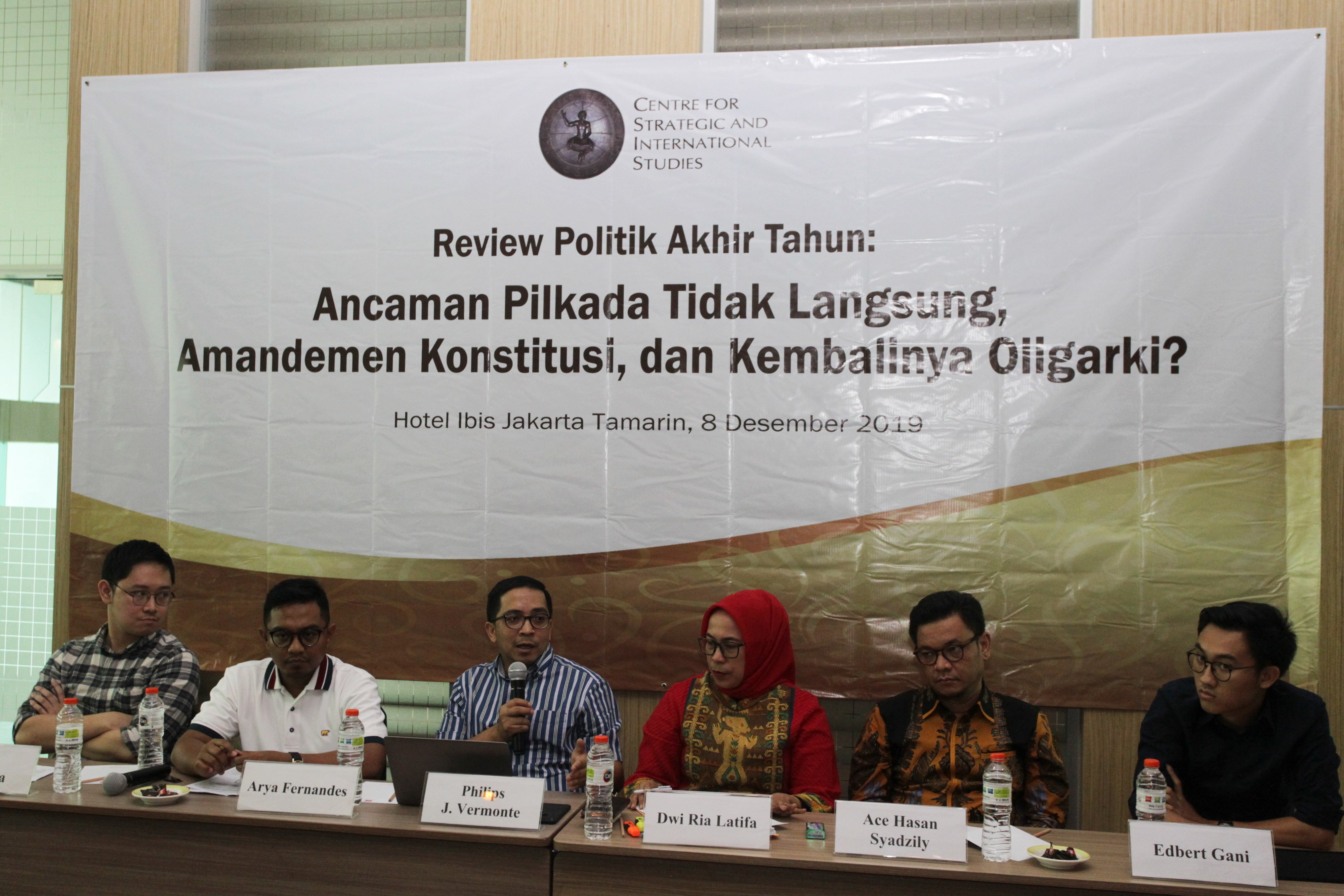 Diskusi dengan tema Ancaman Pilkada Tidak Langsung: Amandemen Konstitusi dan Kembalinya Oligarki di Jakarta, Minggu (8/12/2019).