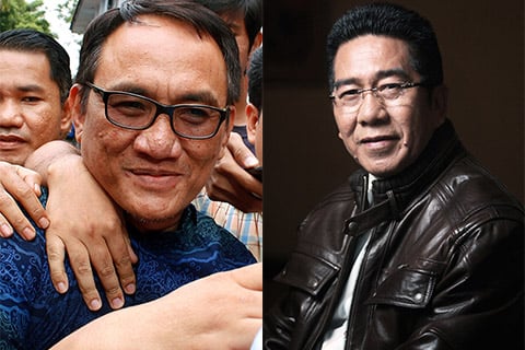 Politisi Partai Demokrat Andi Arief (kiri) dan politisi PDIP Henry Yosodiningrat.