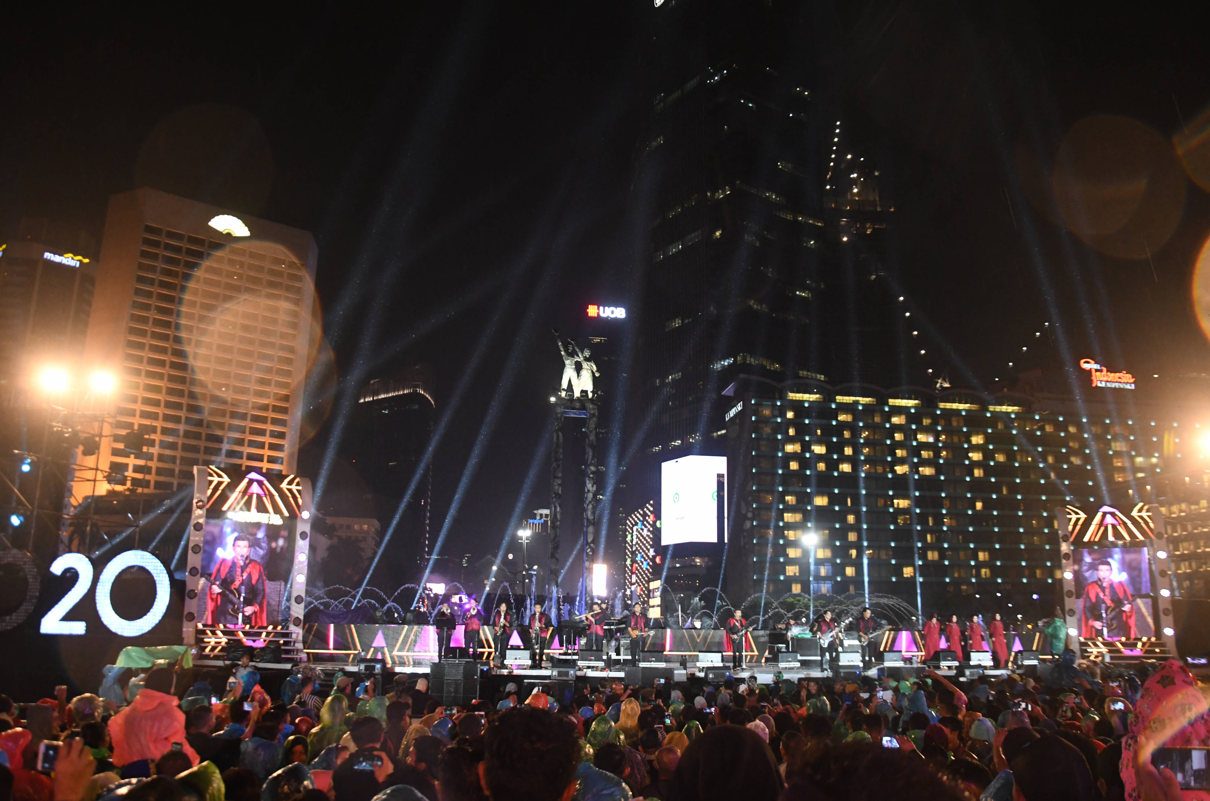 Perayaan Tahun Baru di Panggung Utama Bundaran HI, Jakarta, hari ini.