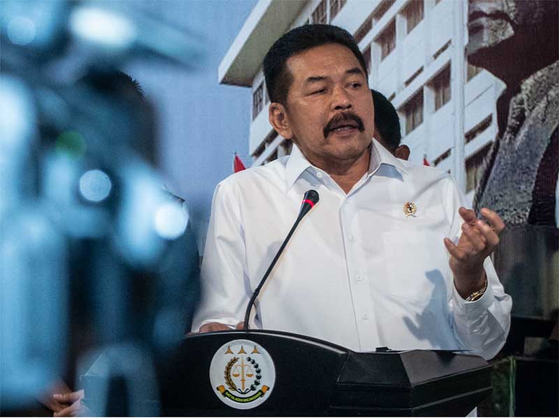 Jaksa Agung ST Burhanuddin memberikan keterangan pers terkait korupsi pengelolaan keuangan dan dana investasi PT Asuransi Jiwasraya.