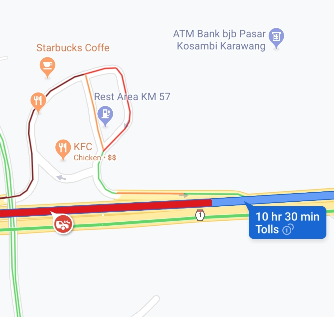 Kondisi jalur lalu lintas Tol Cikampek