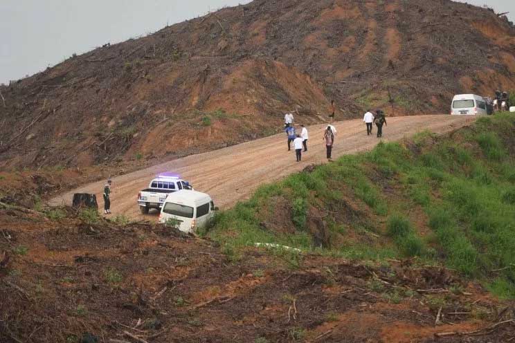 Menteri PUPR Basuki Hadimuljono, Menteri BUMN Erick Thohir, Mendagri Tito Karnavian, Seskab Pramono Anung di Kaltim, Selasa (17/12).