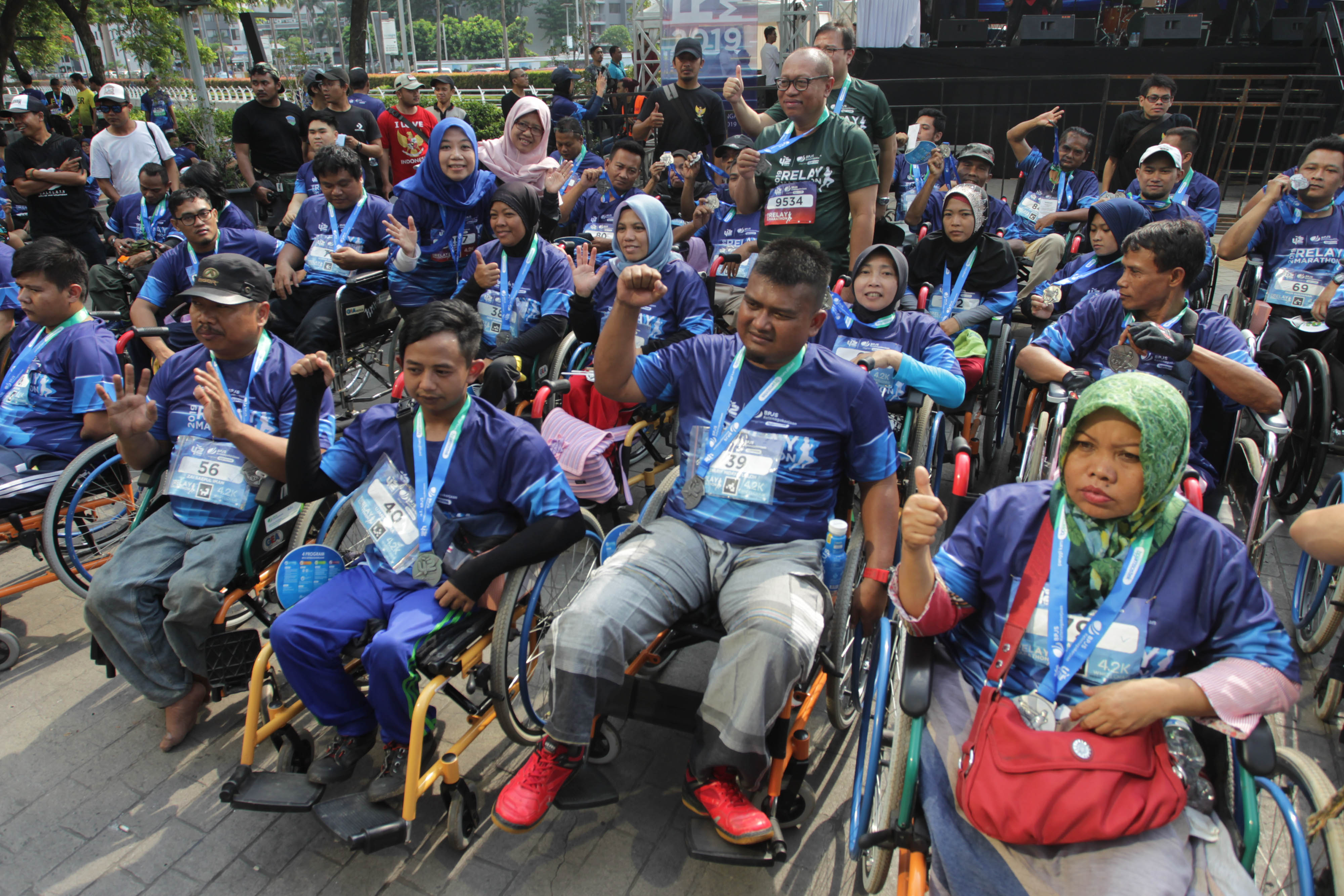 Bpjamsostek menggelar Relay Marathon 2019 di kawasan Epicentrum kuningan, Jakarta, kemarin.