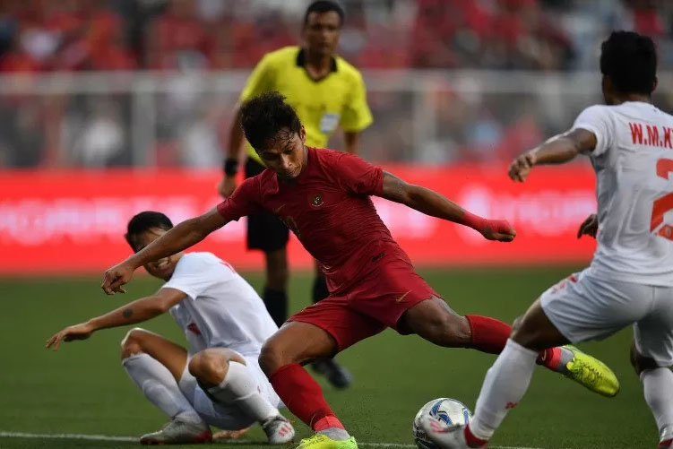 Timnas U-22 Indonesia berhadapan Myanmar dalam Semifinal SEA Games 2019 di Stadion Rizal Memorial, Manila, Filipina, Sabtu (7/12/2019).