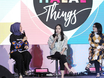Devina Unjoto, Marketing Executive PT  Daliatex Kusuma (tengah) sebagai narasumber di acara Jakarta Halal Things di Senayan Jakarta. 