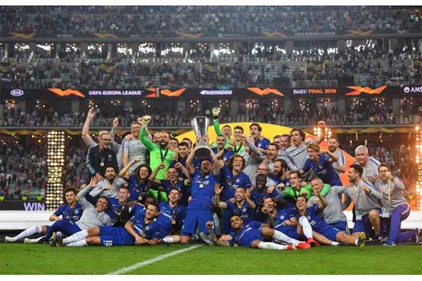 Chelsea Merayakan Kemenangan sebagai Juara Liga Eropa, beberapa waktu lalu.