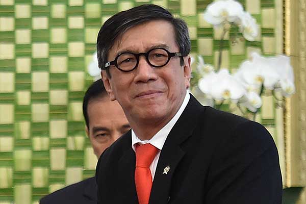 Menteri Hukum dan Hak Asasi Manusia (Menkumham) Yasonna H Laoly.