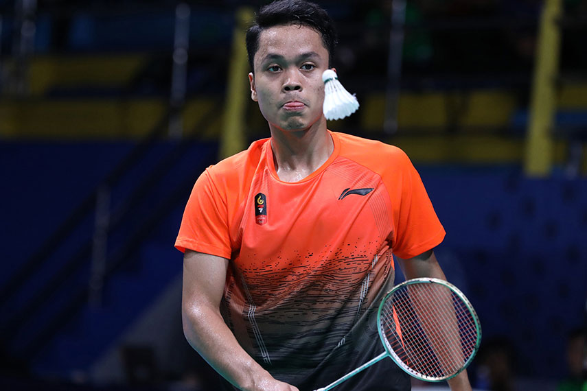 Pebulu tangkis tunggal putra Anthony Sinisuka Ginting di SEA Games 2019
