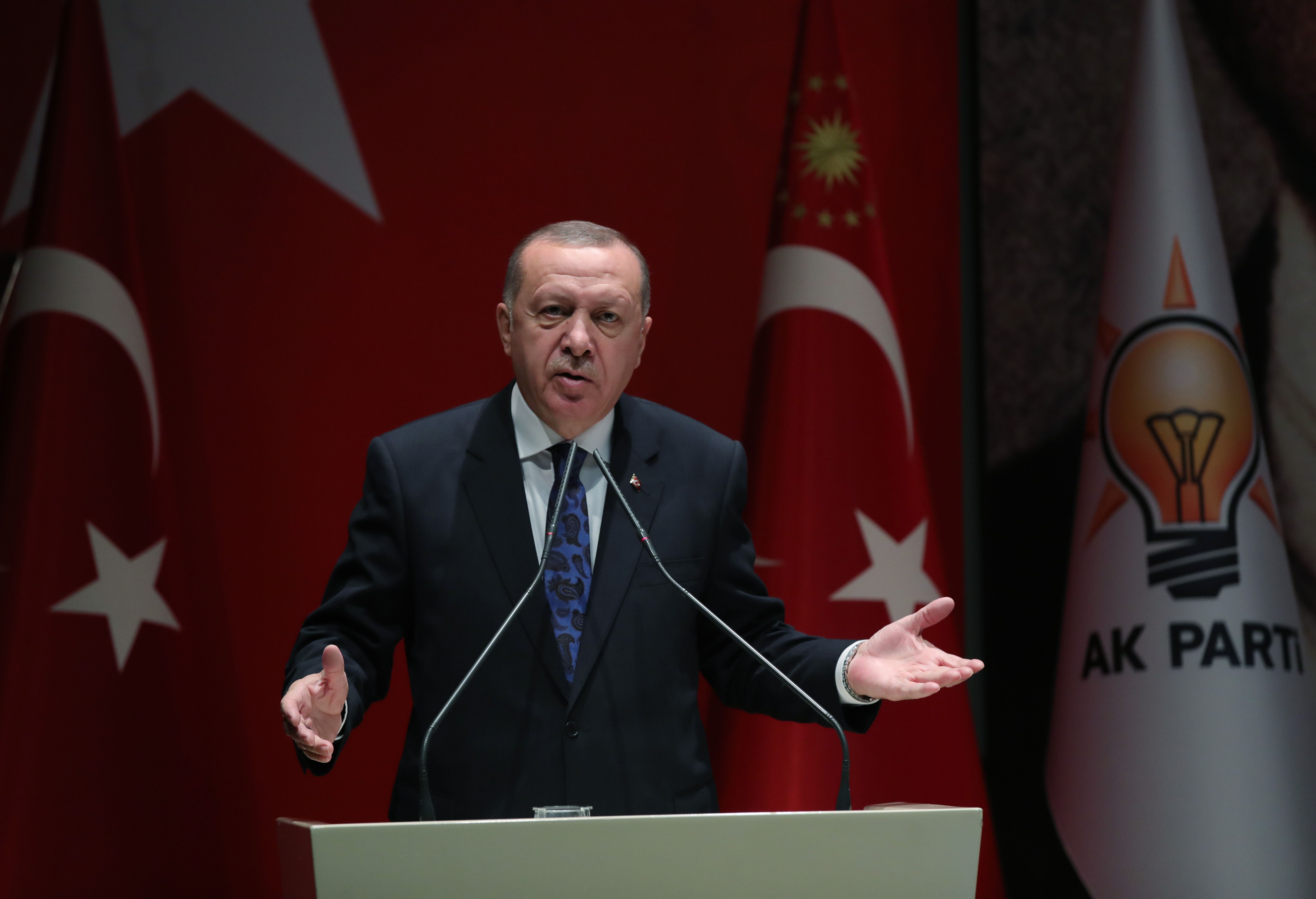Presiden Turki Recep Tayyip Erdogan berbicara di Ankara, pada 26 Desember 2019. -