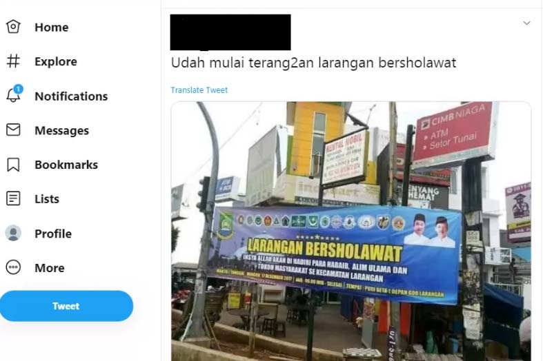 Tangkapan foto spanduk 