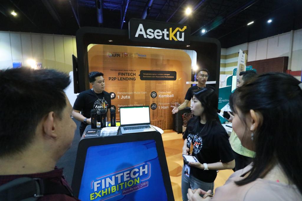 Perusahaan fintech Asetku menjadi peserta Fintech Exhibition 2019 di Surabaya, Jawa Timur. 