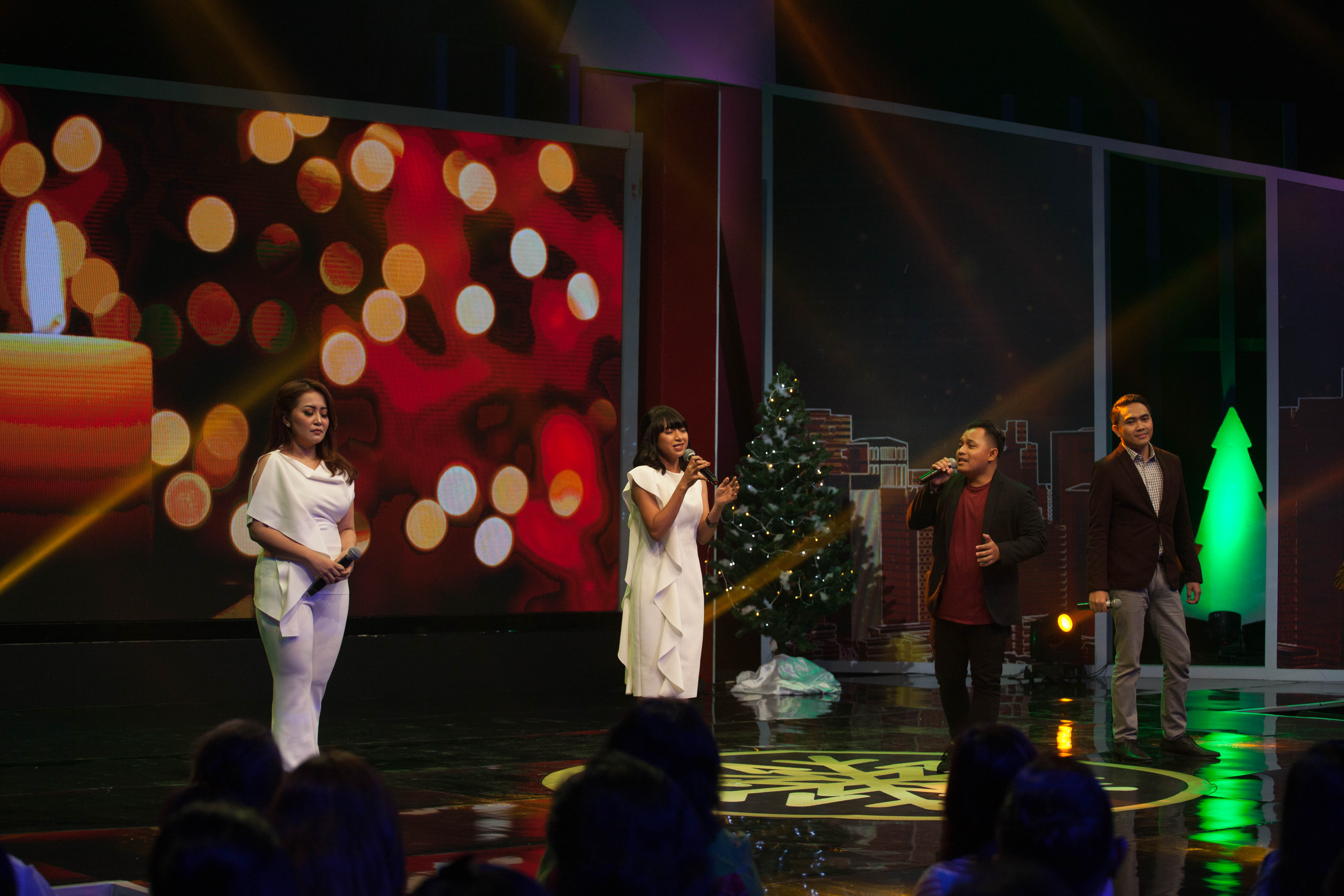 Suasana perayaan Natal Bersama Media Group 2019di Gedung Metro TV, Jakarta, Sabtu (14/12)