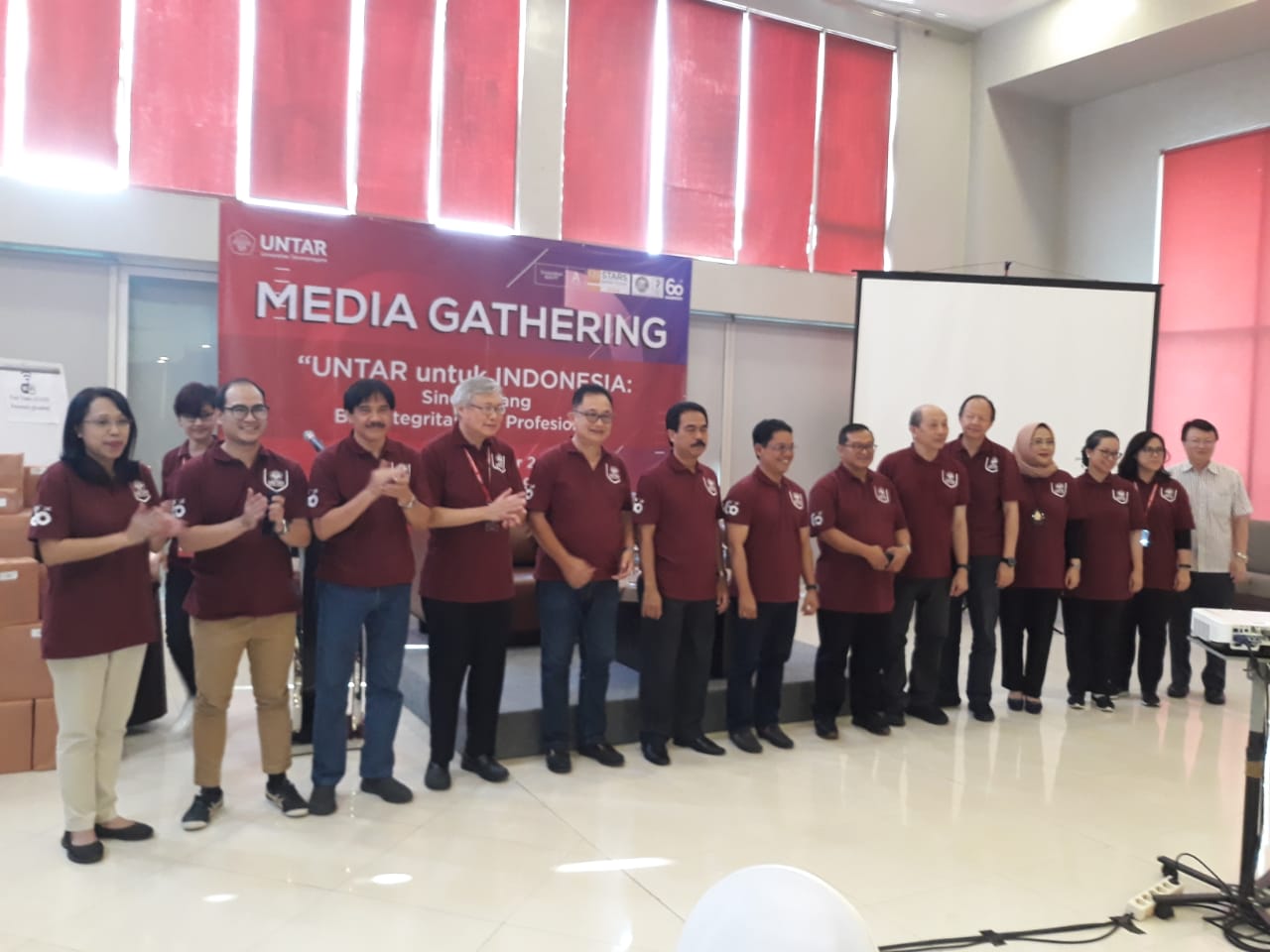 Acara media gathering yang digelar Universitas Tarumanagara di Bogor, Jawa Barat, Minggu (22/12).