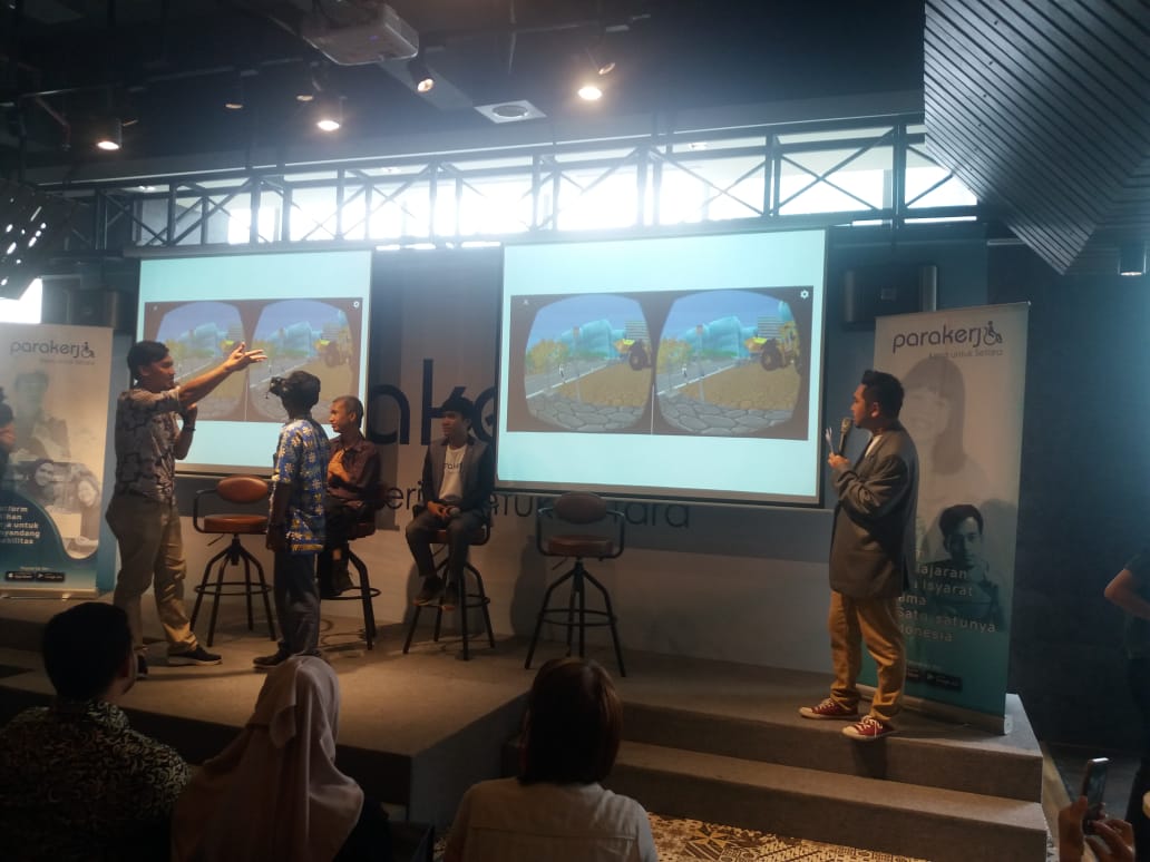 Peluncuran aplikasi Parakerja.co.id di Union SPACE, Satrio Tower, Mega Kuningan, Jakarta  Selatan, Kamis (19/12).