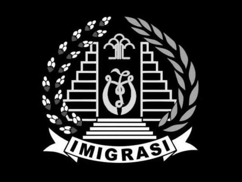 Lambang imigrasi dengan latar belakang hitam