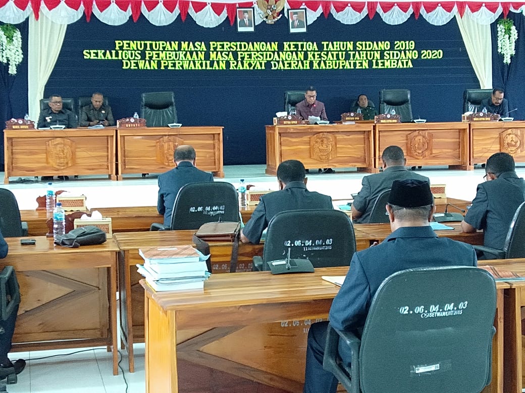 Penutupan masa sidang ketiga Tahun 2019 DPRD Kabupaten Lembata, Senin (13/1/2020).