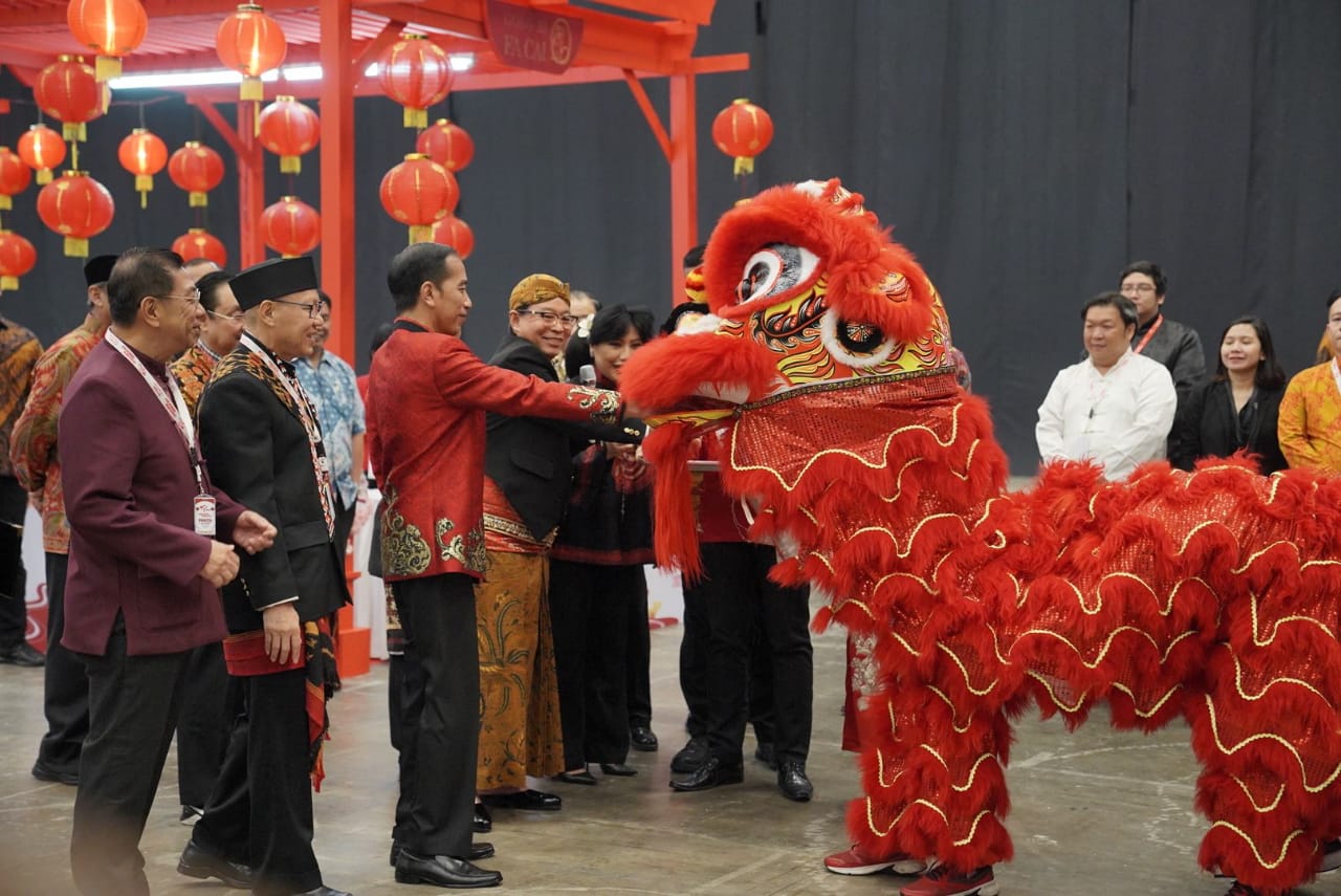 presiden Jokowi saat menghadiri perayaan imlek nasional 2020