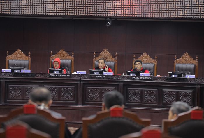 Suasana persidangan di Mahkamah Konstitusi