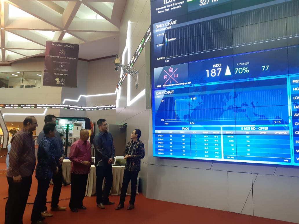 PT Royalindo Investa Wijaya, perusahaan yang bergerak di bidang real estate, perdagangan, dan jasa konsultasi manajemen melantai di Bursa