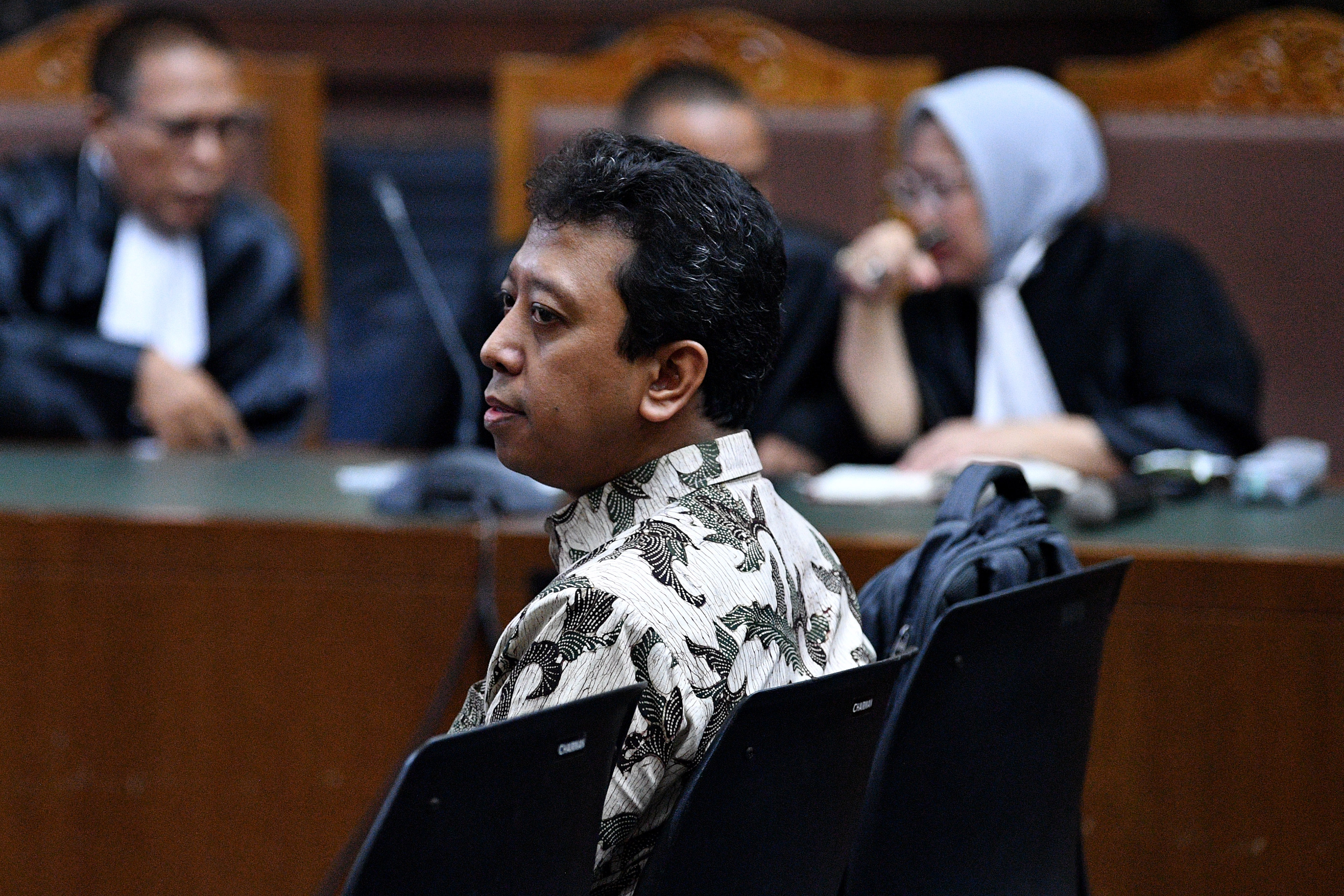 Terdakwa kasus suap jual beli jabatan di lingkungan Kementerian Agama Romahurmuziy menjalani sidang tuntutan di Pengadilan Tipikor.