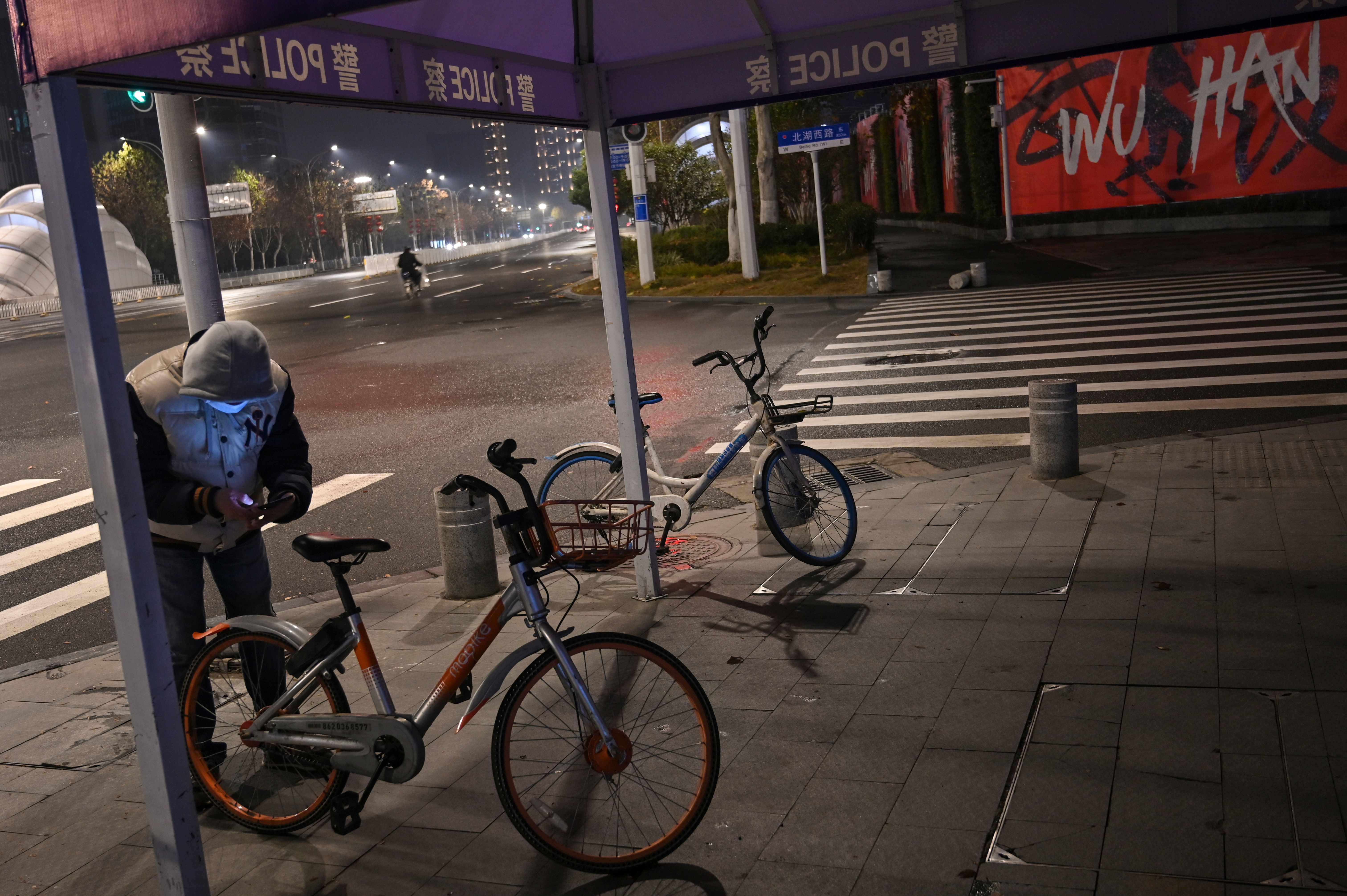 Suasana kota Wuhan, Tiongkok yang sepi